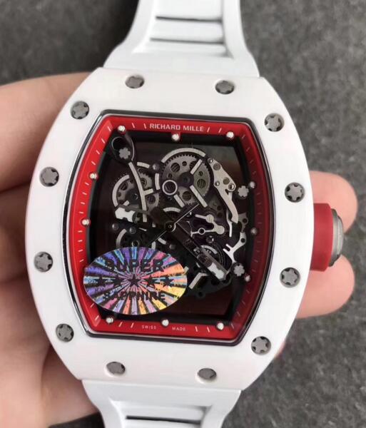 Review Fake Richard Mille Rm055 White Ceramic Skeletonized watch